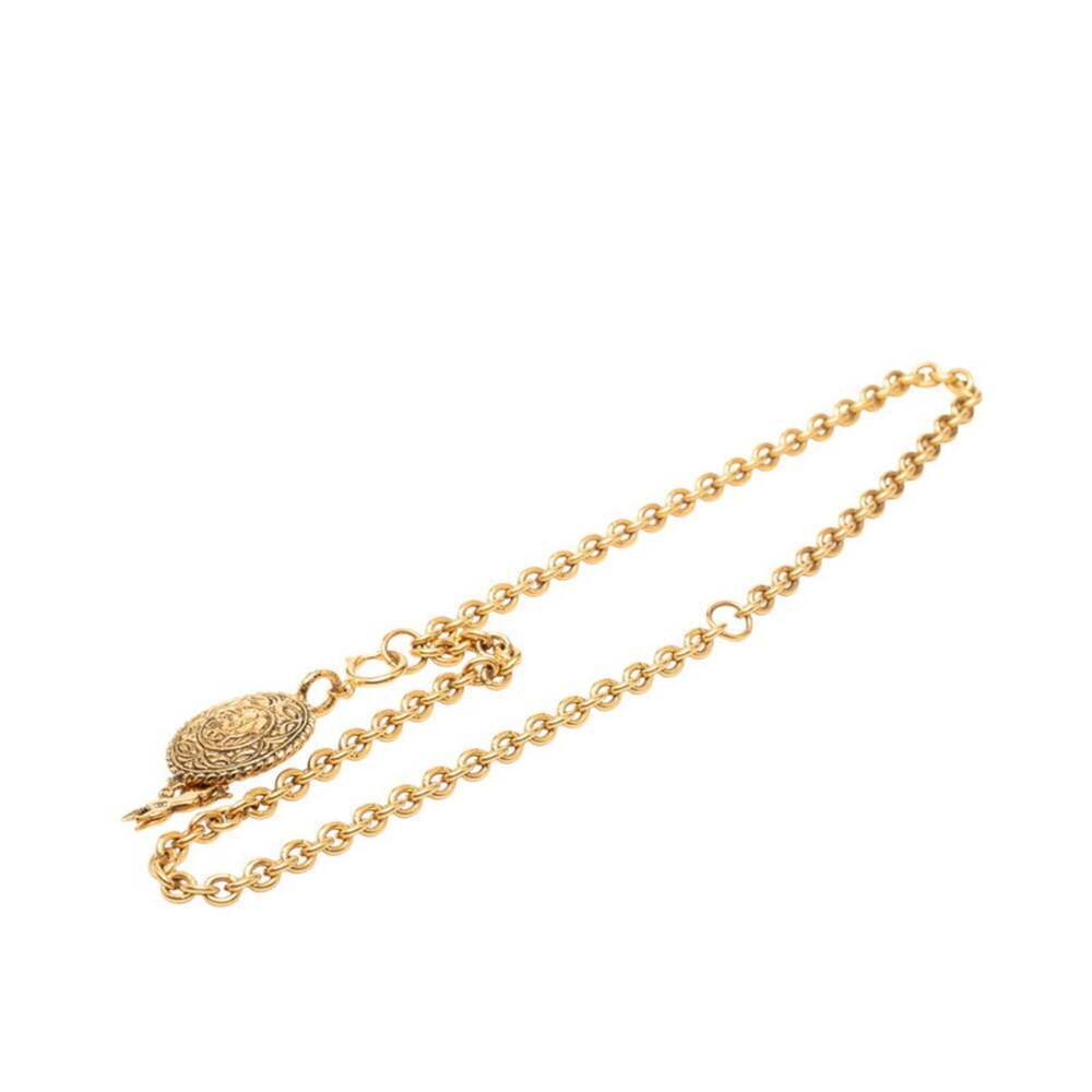 CHANEL Gold Logo Necklace